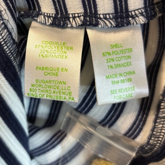 Lilly Pulitzer Charlene Dress S Navy White Ottoman Stripe Pockets Gold Buttons - Picture 7 of 10